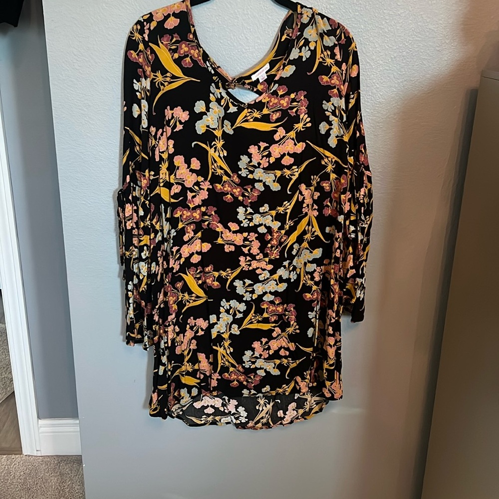 Long Sleeve Floral Mini Dress
